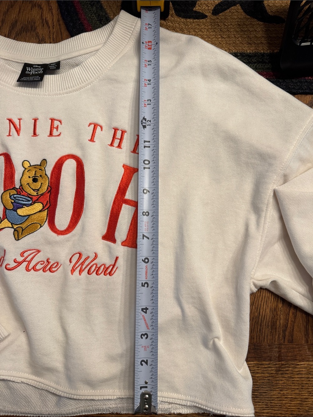 Disney White Winnie the Pooh Sweatshirt with Red Lettering - Picture 4 of 5